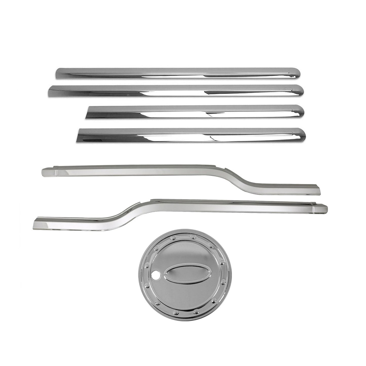 2010-2013 Ford Transit Connect Fuel Cap Cover & Door Streamer Trim Set Stainless Steel