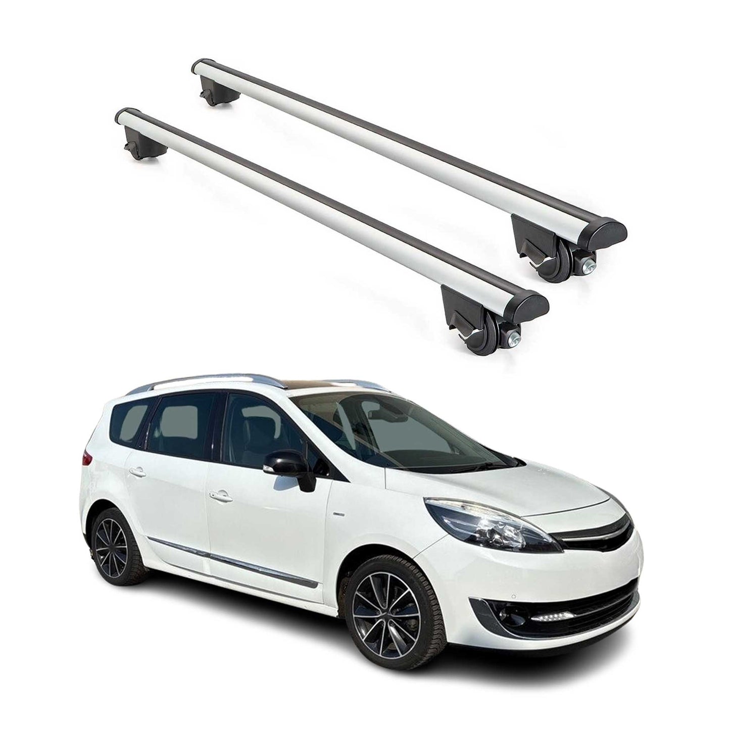 2013-2016 Renault Scenic X-Mod Roof Rack Cross Bars Silver