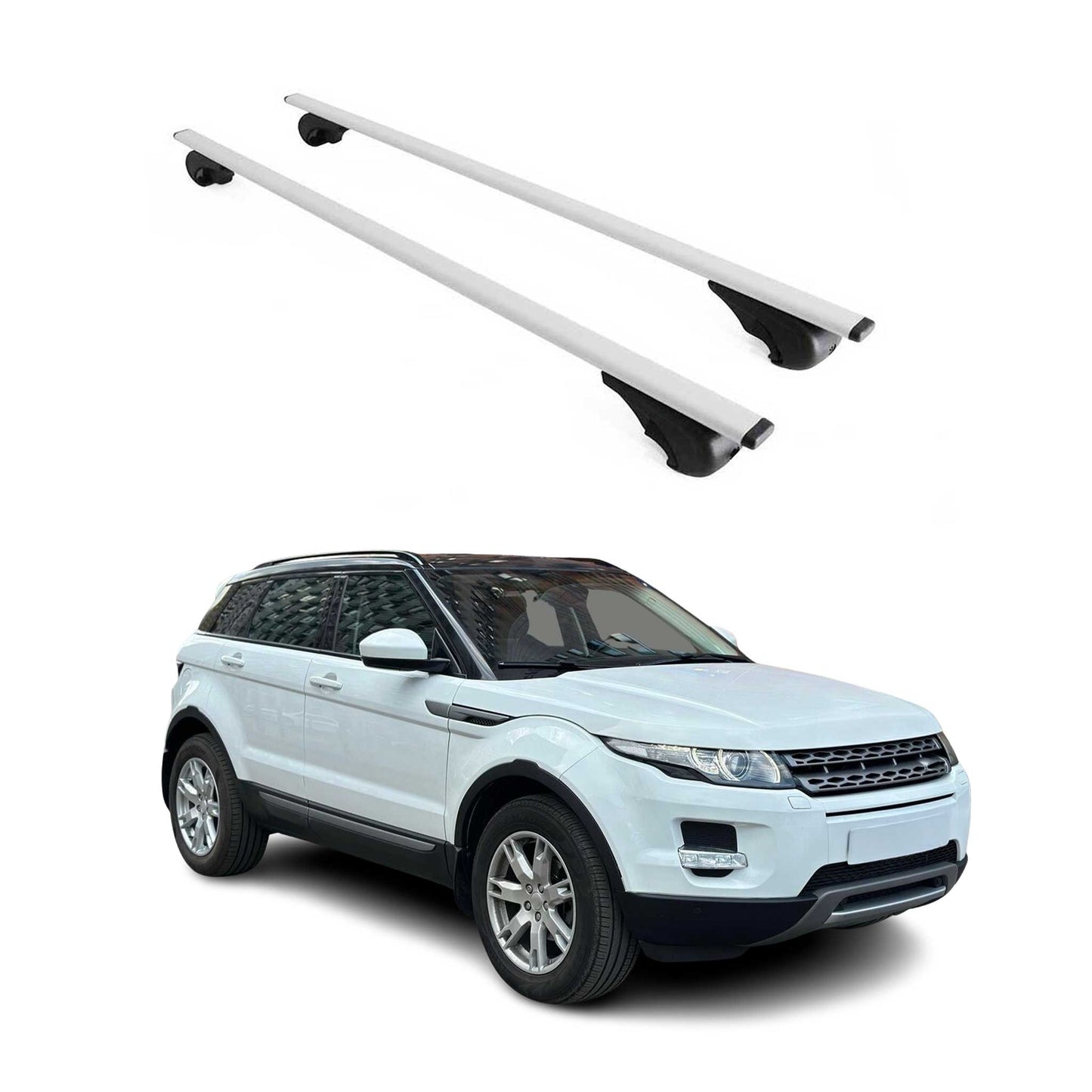 2012-2019 Land Rover Range Rover Evoque Roof Rack Cross Bars Silver