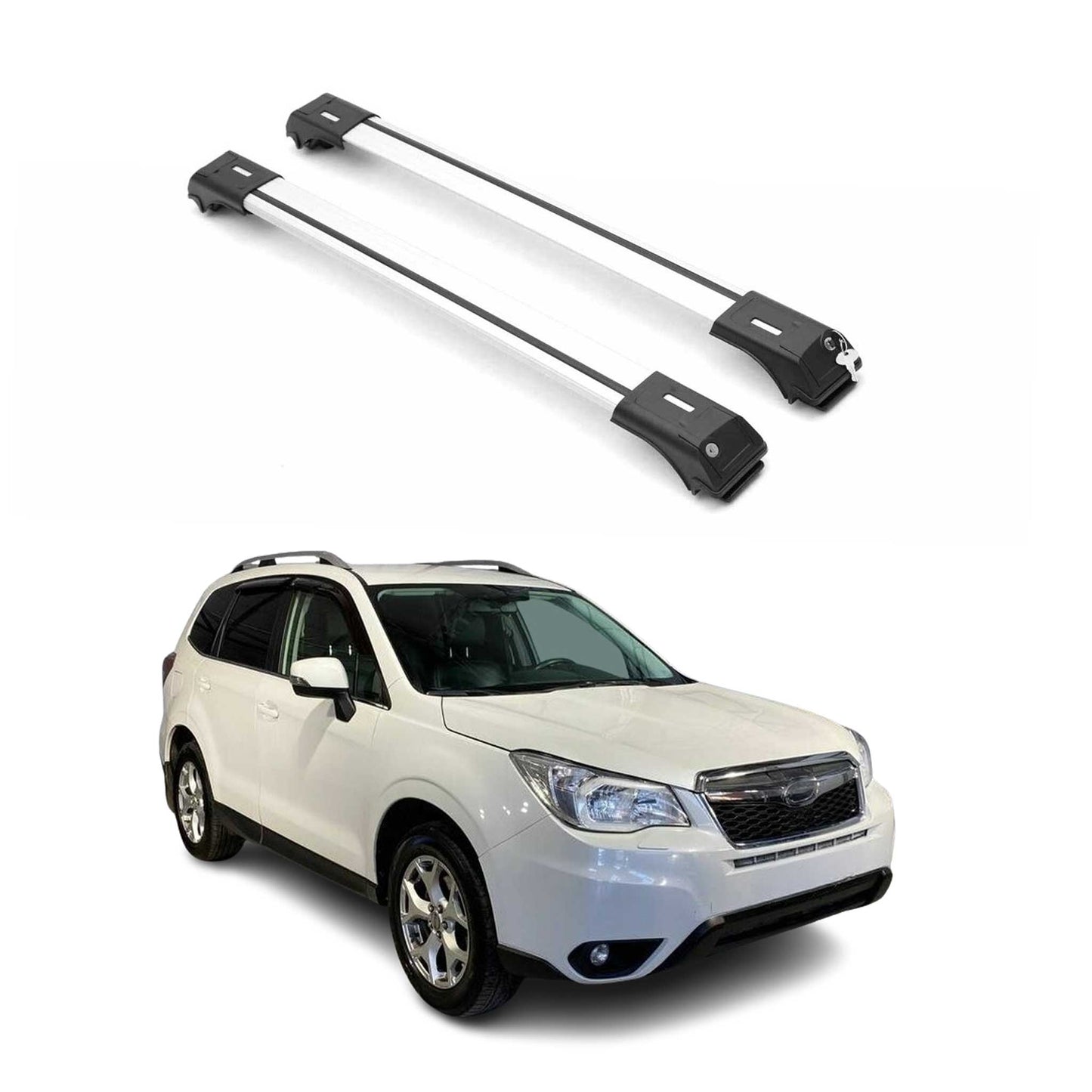 2014-2018 Subaru Forester IV Roof Rack Cross Bars Silver