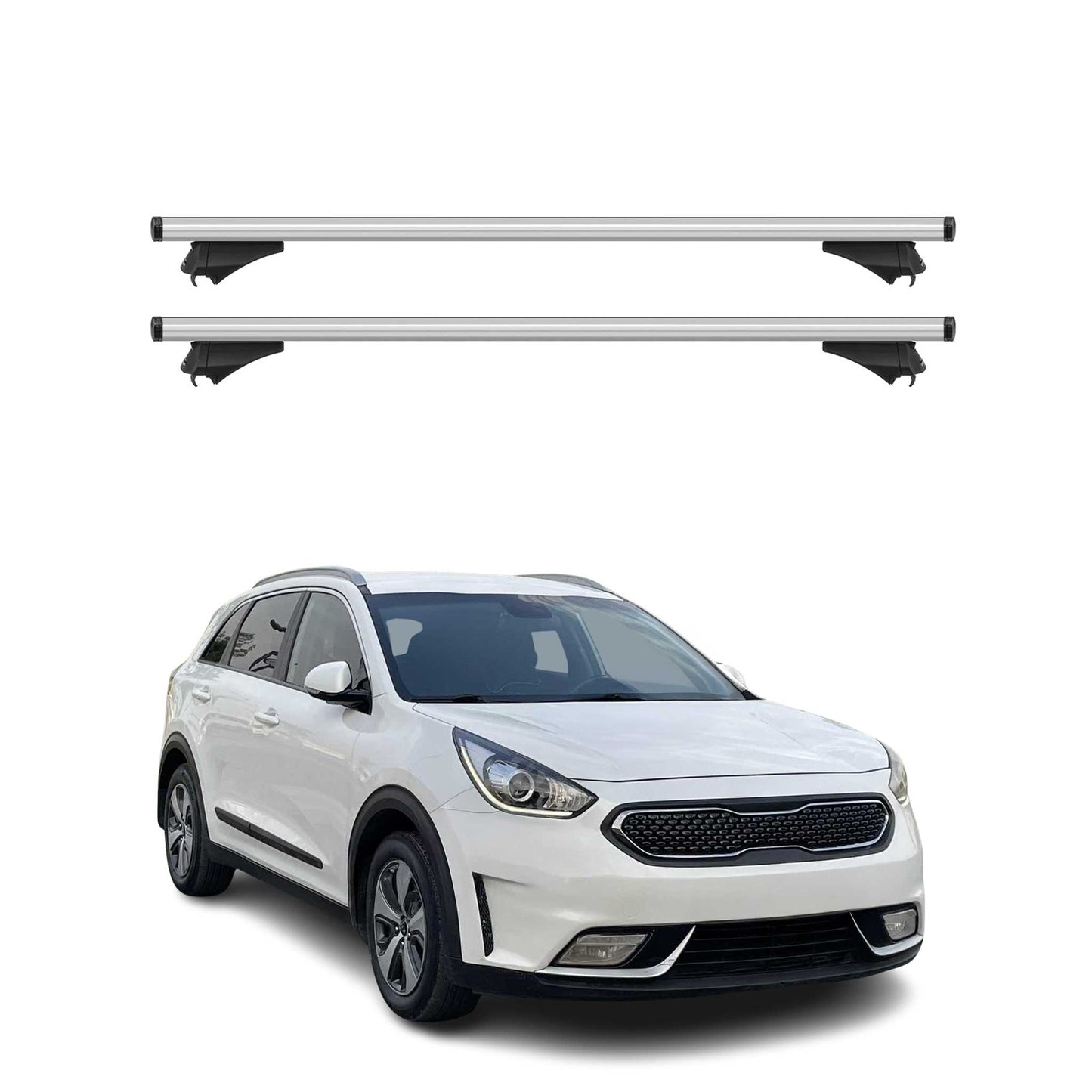2017-2022 Kia Niro 1.gen Roof Rack Cross Bars Silver