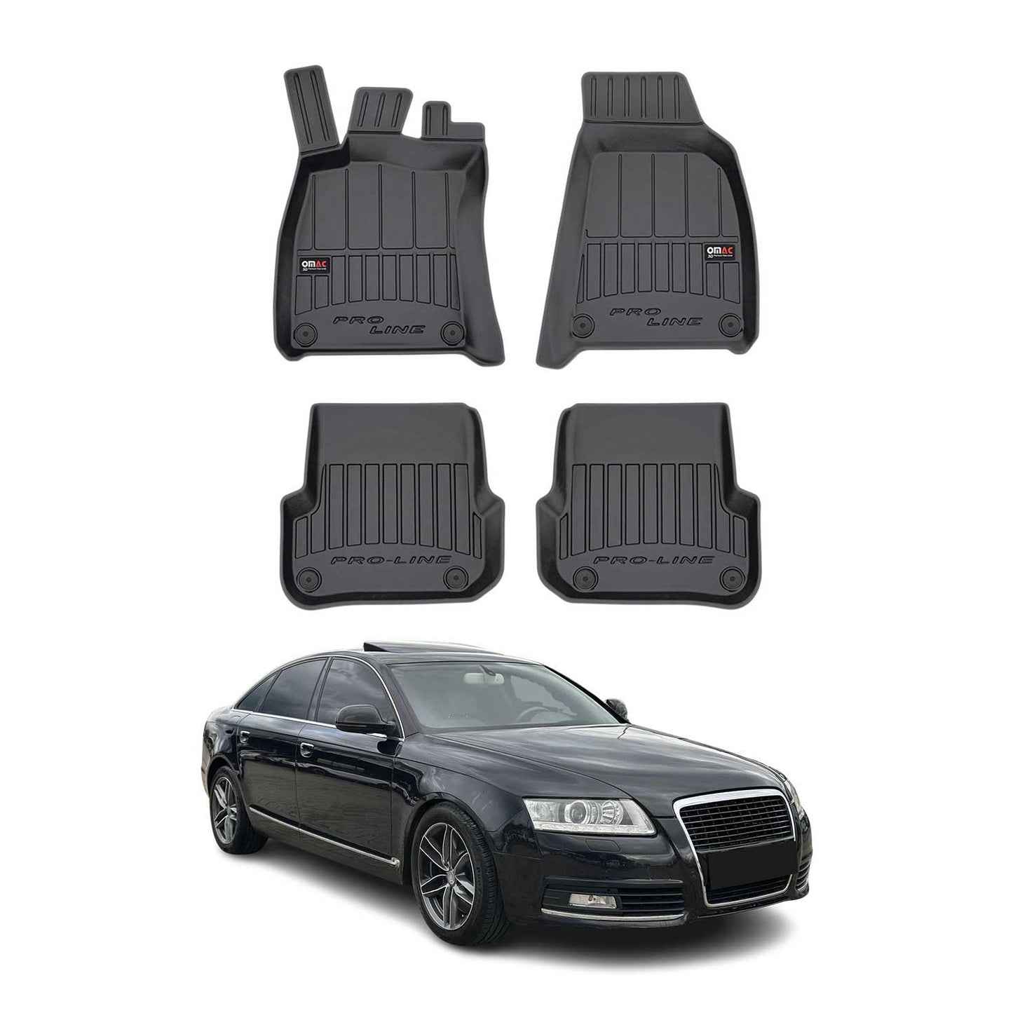 2005-2007 Audi A6 Sedan Pre-Facelift Premium Floor Mats Liners Full Set All Weather Heavy Duty