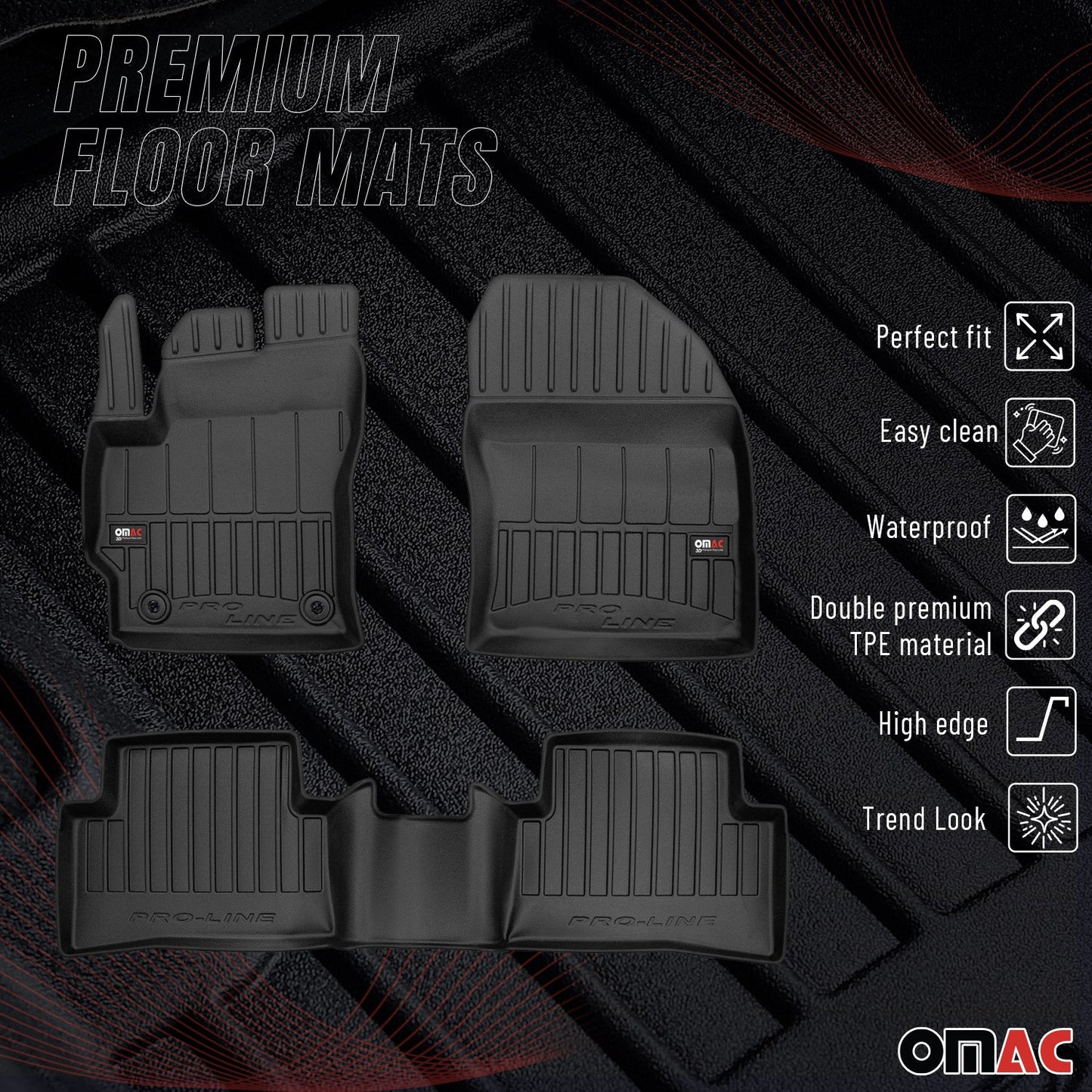 2022-2026 Toyota Corolla Cross Premium Floor Mats Liners Full Set All Weather Heavy Duty Black