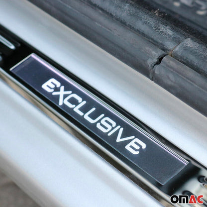 Ford Focus Fiesta Door Sill Scuff Plate Illuminated Exclusive Stainless Steel Silver 4Pcs