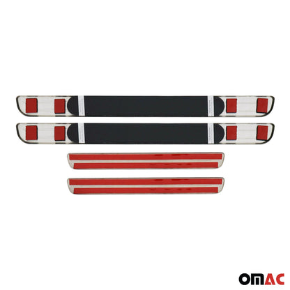 Fiat 500L 500X Door Sill Scuff Plate Illuminated Exclusive Stainless Steel Silver 4Pcs