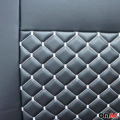 2015-2026 Ford Transit Leather Front Car Seat Covers Protector Black White
