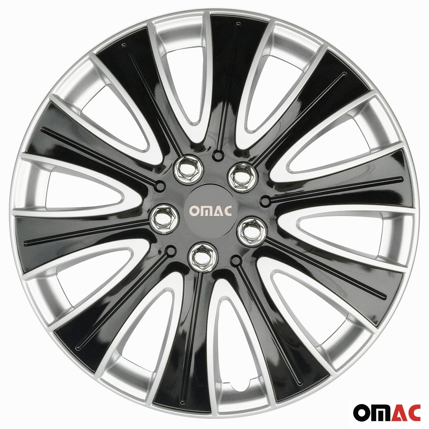 16" Hub Caps for Ford Transit 150 250 350 2015-2025 Black Silver 4x Wheel Covers
