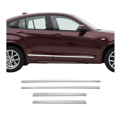 2015-2018 BMW X4 F26 Side Door Molding Trim Skirt Garnish Stainless Steel 4x