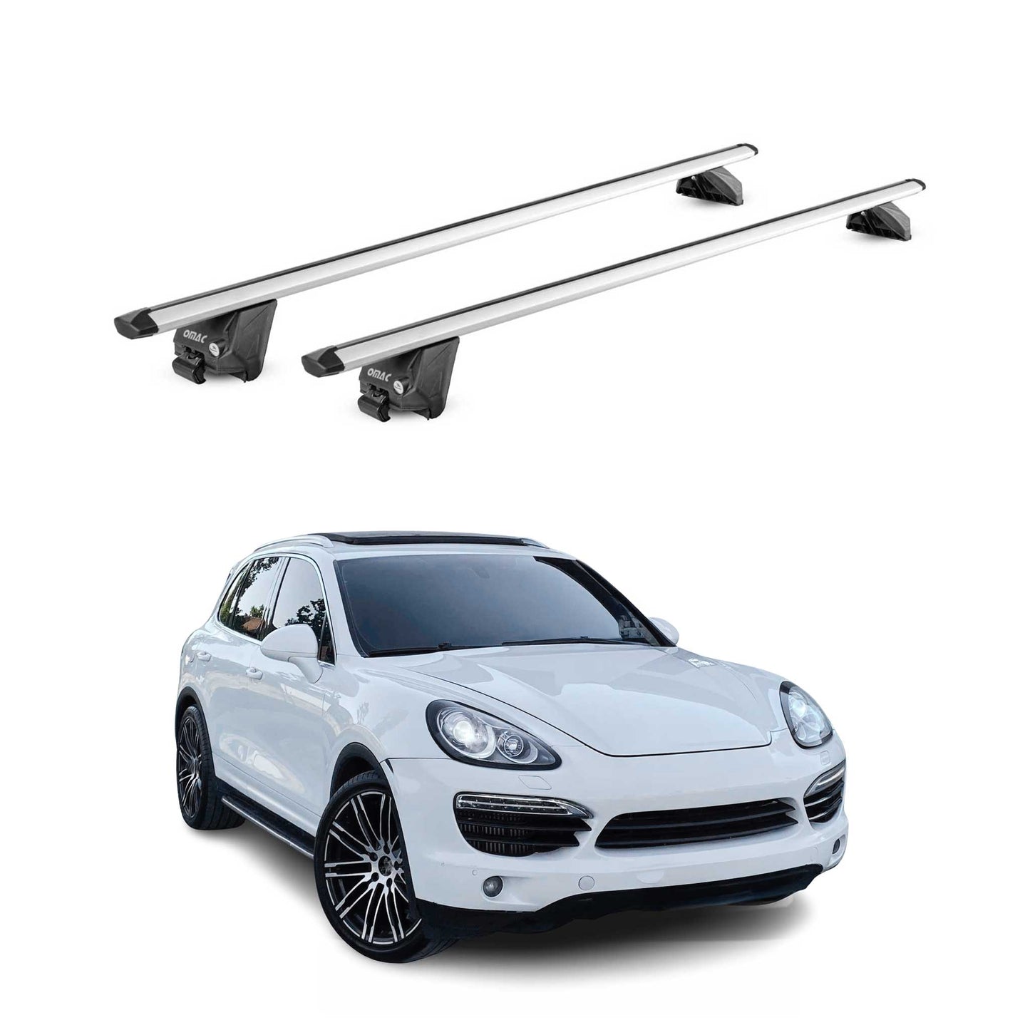 2015-2026 Porsche Macan 1.gen Roof Rack Cross Bars Silver