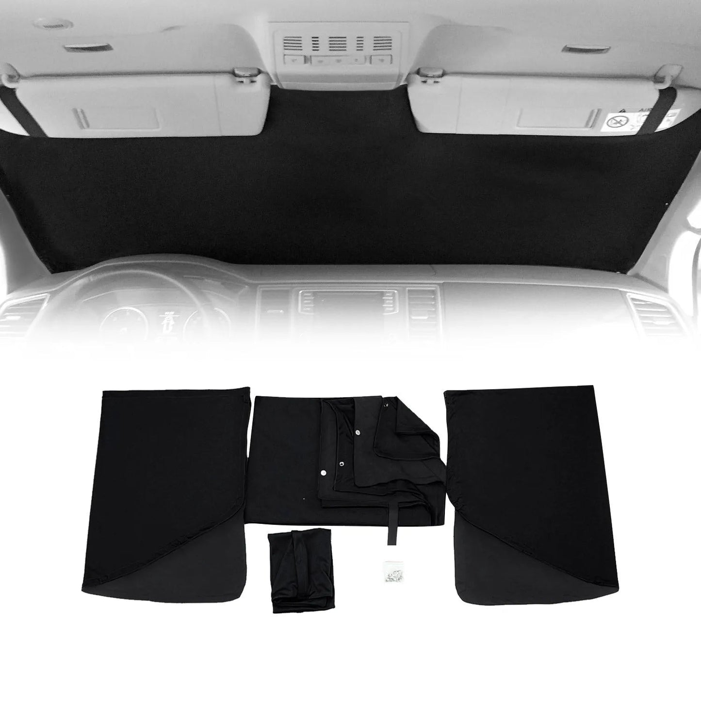 2014-2021 Ford Transit Connect Magnetic Window Curtains UV Protection Black