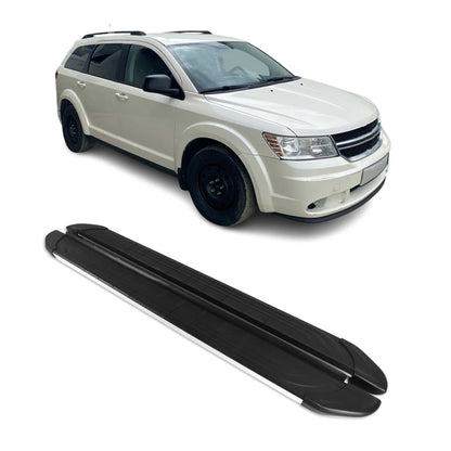 2009-2020 Dodge Journey Running Boards Side Steps Silver & Black