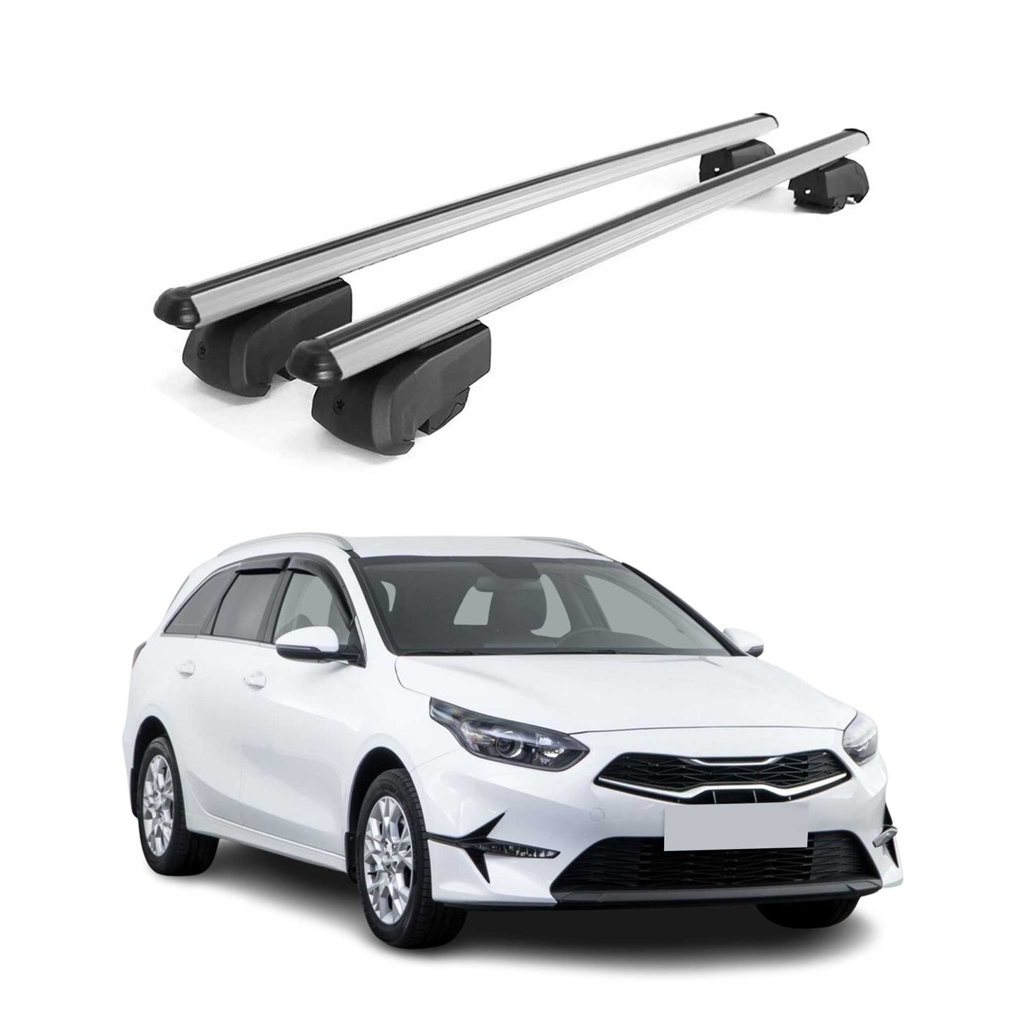 2018-2026 Kia Cee'd Sportswagon Roof Rack Cross Bars Silver