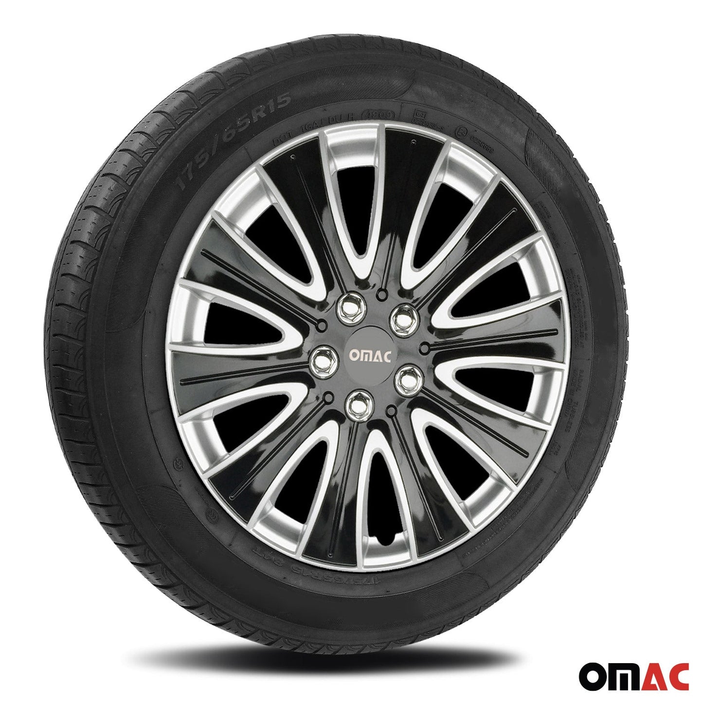 16" Hub Caps for Ford Transit 150 250 350 2015-2025 Black Silver 4x Wheel Covers