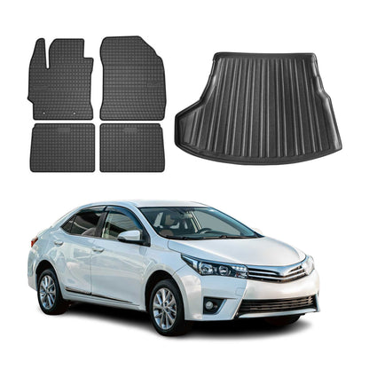 2014-2019 Toyota Corolla Floor Mats & Cargo Liner Full Set All Weather Black