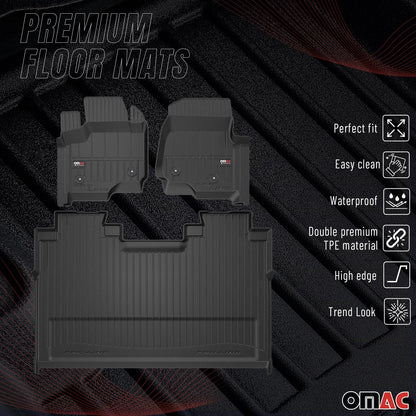 2017-2026 Ford F-250 F-350 F-450 F-550 Super Duty Crew Cab Premium Floor Mats Liners Full Set All Weather Heavy Duty