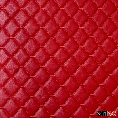Embossed Red Faux Leather Lining Red Stitch Car Upholstery 1 Yard x 1.5 Yards