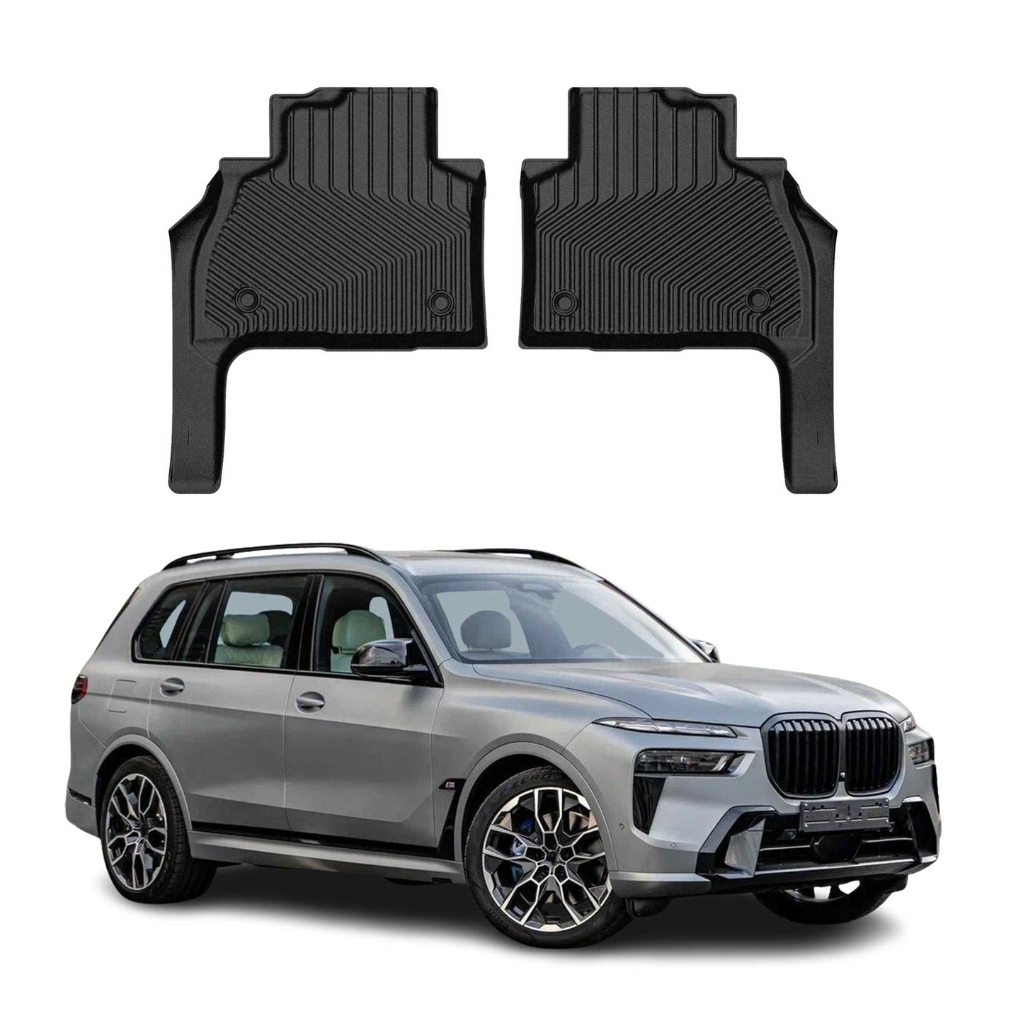 2019-2026 BMW X7 G07 Premium Floor Mats Liners 6 Seats Second Row Rear Black