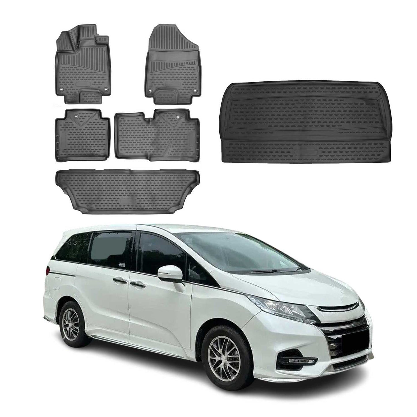 2018-2026 Honda Odyssey Floor Mats & Cargo Liner Full Set All Weather Black