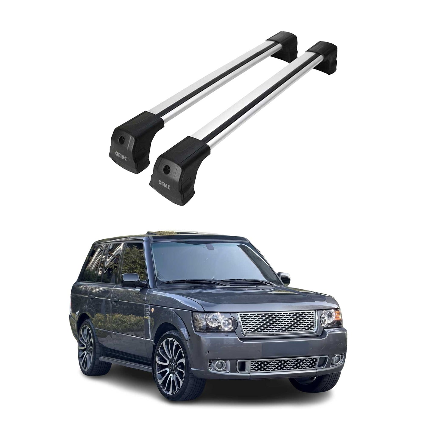 2002-2012 Land Rover Range Rover Vogue L322 HSE Supercharged Roof Rack Cross Bars Silver
