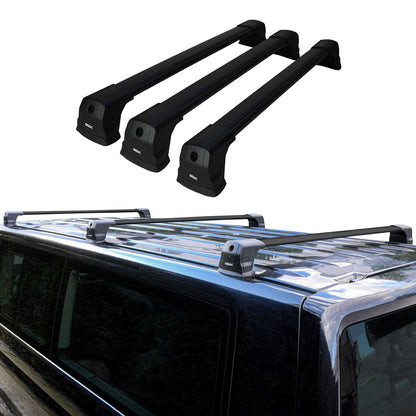 2015-2018 Chevrolet City Express Roof Rack Cross Bars 3Pcs Black