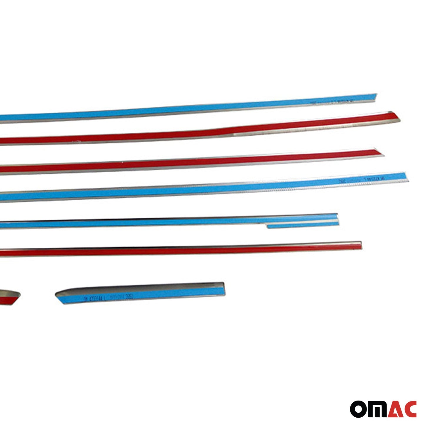 2016-2024 Mercedes Metris Long Window Molding Trim Streamer S. Steel 8 Pcs