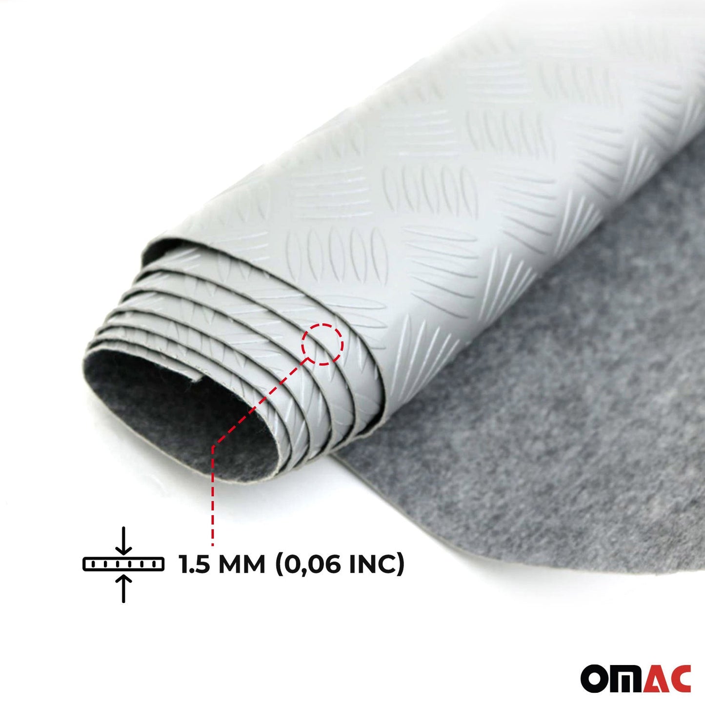 Rubber Pickup Trunk Mat Truck Bed Liner Trimmable Flooring Mat Black & Grey
