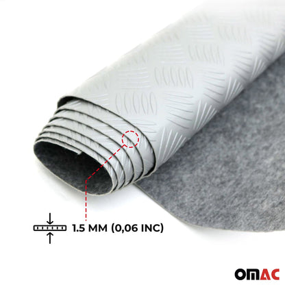 Rubber Pickup Trunk Mat Truck Bed Liner Trimmable Flooring Mat Black & Grey