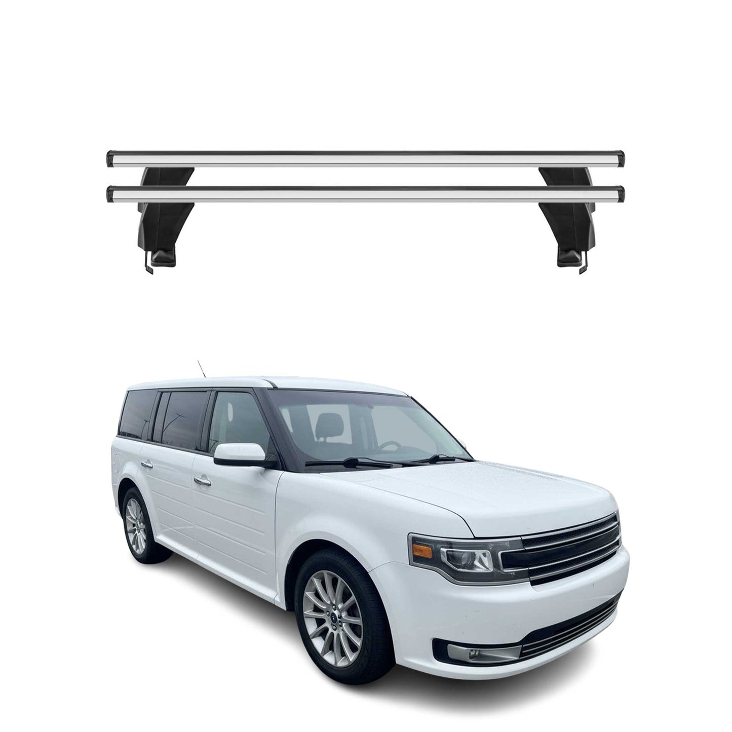 2013-2019 Ford Flex Roof Rack Cross Bars Silver