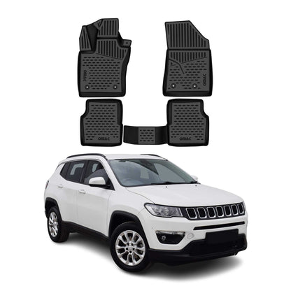 2017-2026 Jeep Compass Floor Mats Liners Full Set All Weather Black