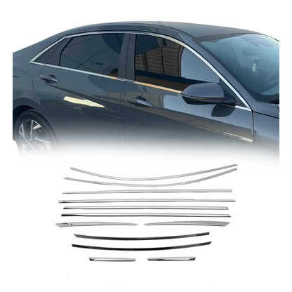 2021-2026 Hyundai Elantra SD Window Molding Trim Streamer Stainless Steel 12 Pcs