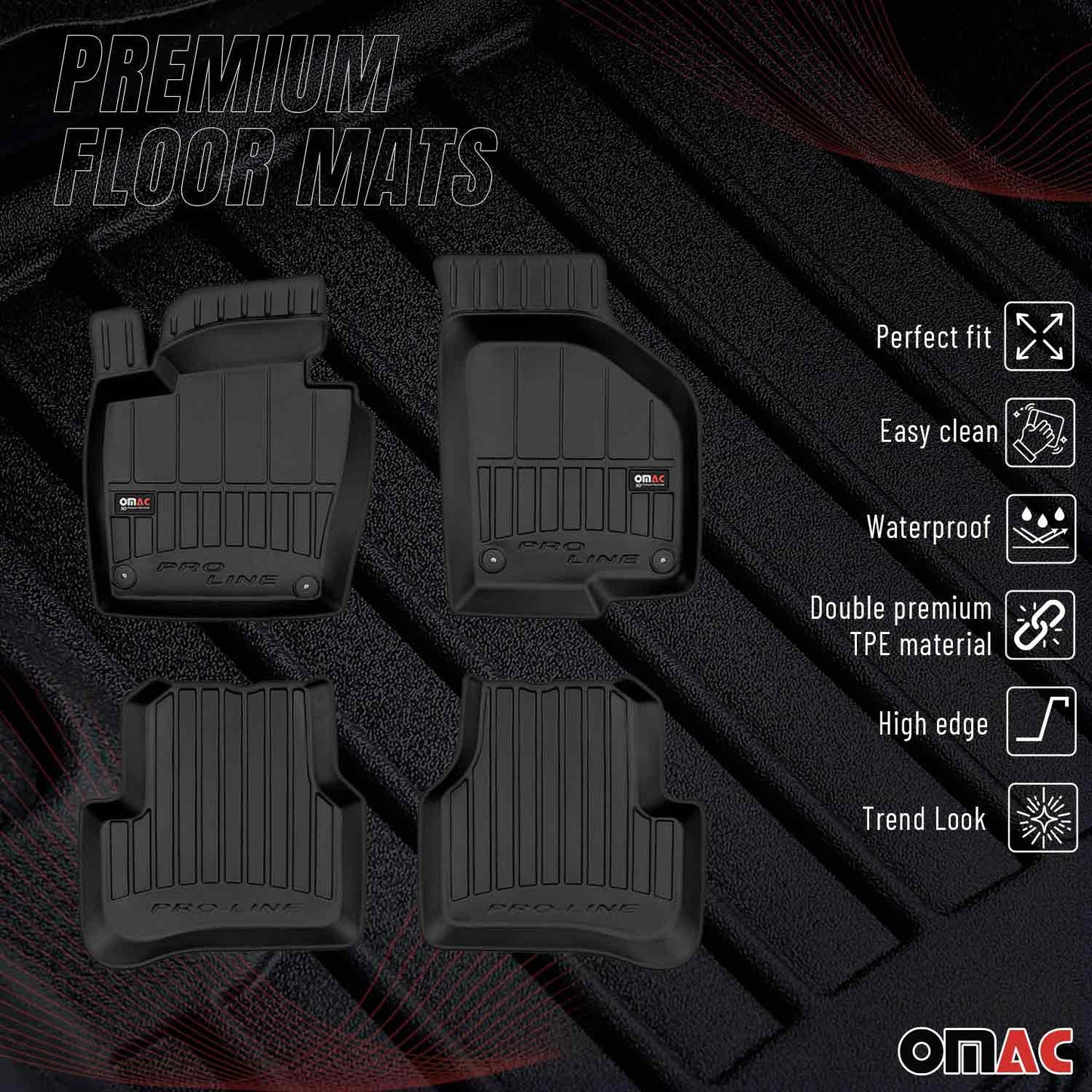 2006-2010 VW Passat B6 Wagon Premium Floor Mats Liners Full Set All Weather Heavy Duty