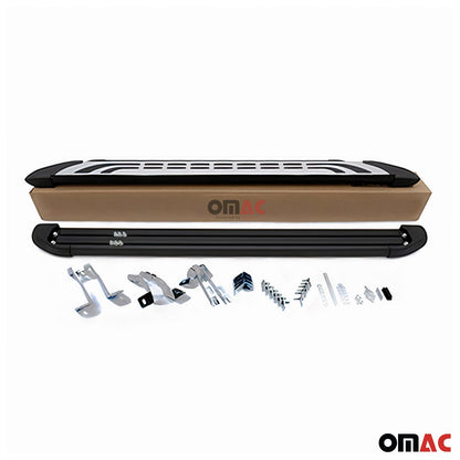2007-2015 Audi Q7 Running Boards Side Steps Silver & Black