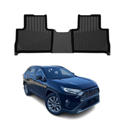 2019-2025 Toyota RAV4 Gas Premium Floor Mats Liners Second Row Rear Black