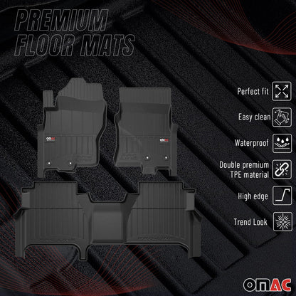 2022-2026 Nissan Frontier Crew Cab Premium Floor Mats Liners Full Set All Weather Heavy Duty