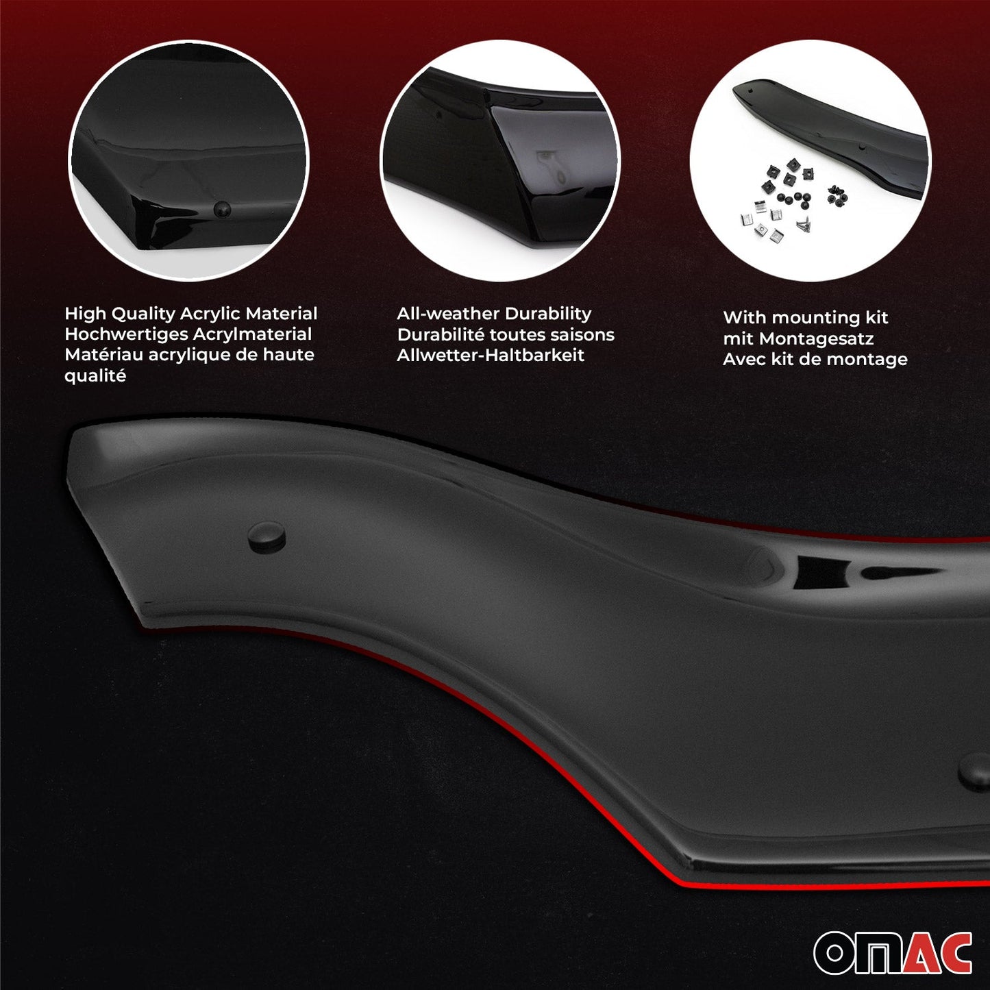 2015-2022 RAM ProMaster Front Bug Shield Hood Deflector 1 Pc Smoke