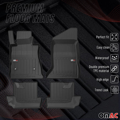 2016-2024 Chevrolet Camaro Coupe Premium Floor Mats Liners Full Set All Weather Heavy Duty