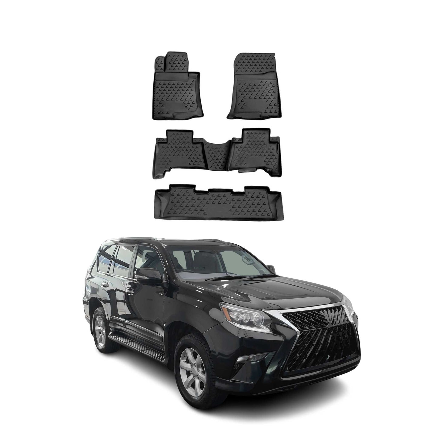 2010-2019 Lexus GX 460 Floor Mats Liners Full Set All Weather Black