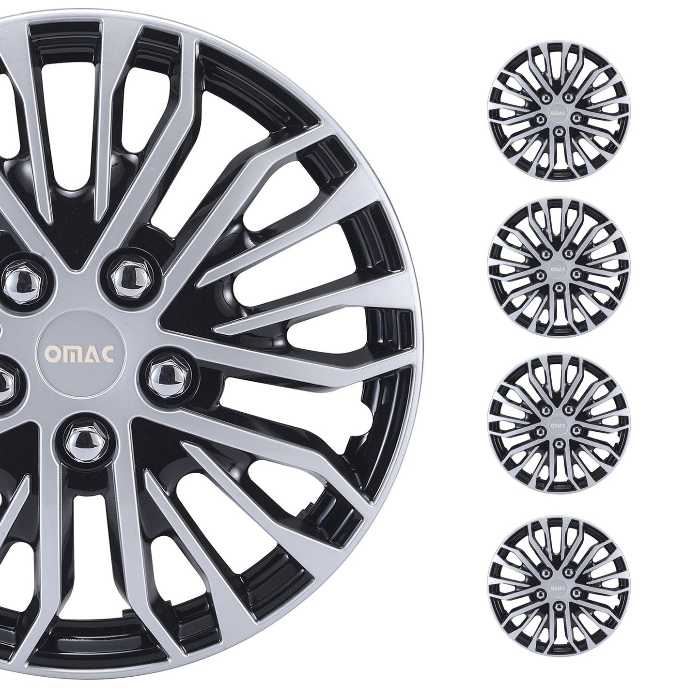 16" Wheel Covers for Ford Transit 150 250 350 2015-2025 Black Silver 4x Hub Caps