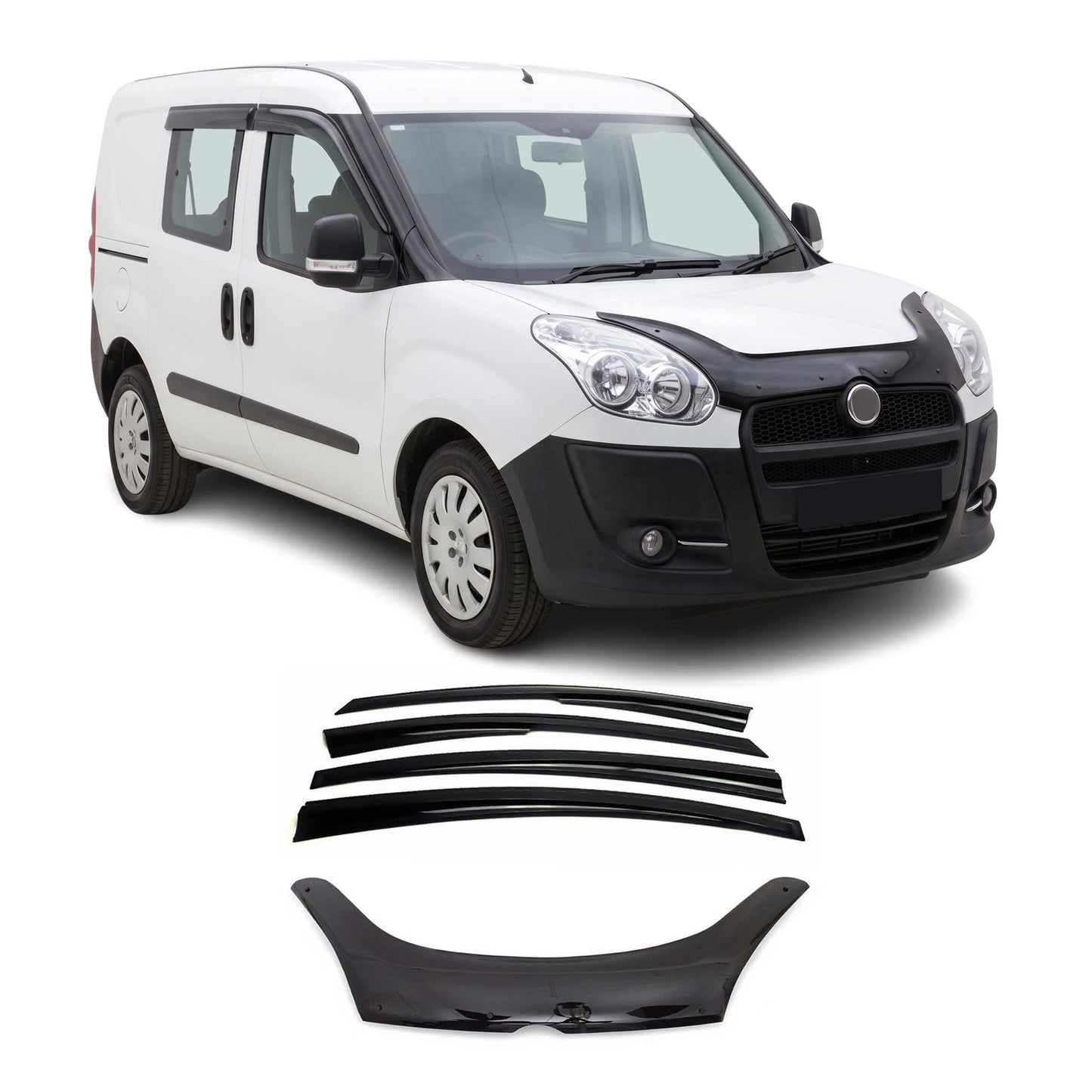 2015-2022 RAM ProMaster City Bug Shield Hood Deflector & Window Visor Kit 5Pcs Smoke