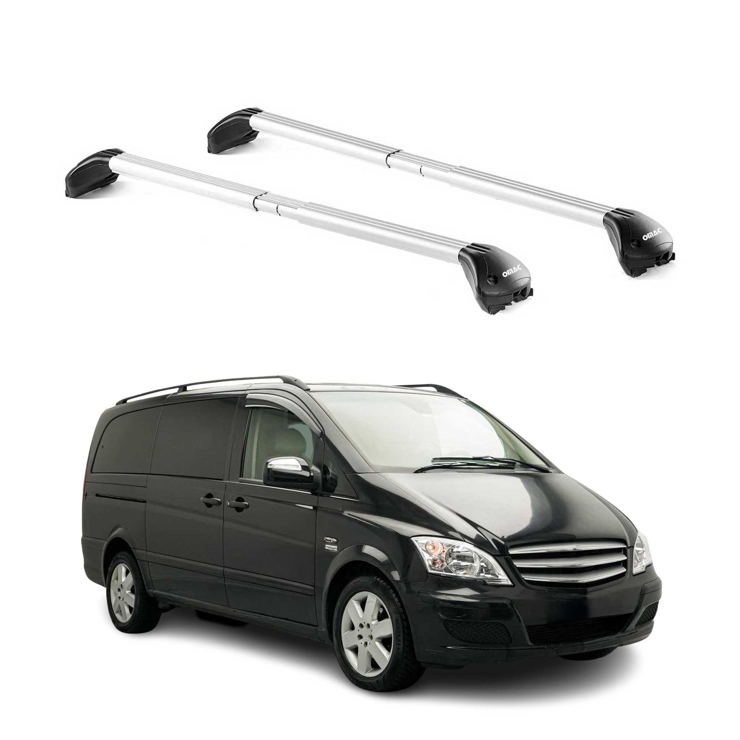 2016-2024 Mercedes Metris Roof Rack Cross Bars Silver