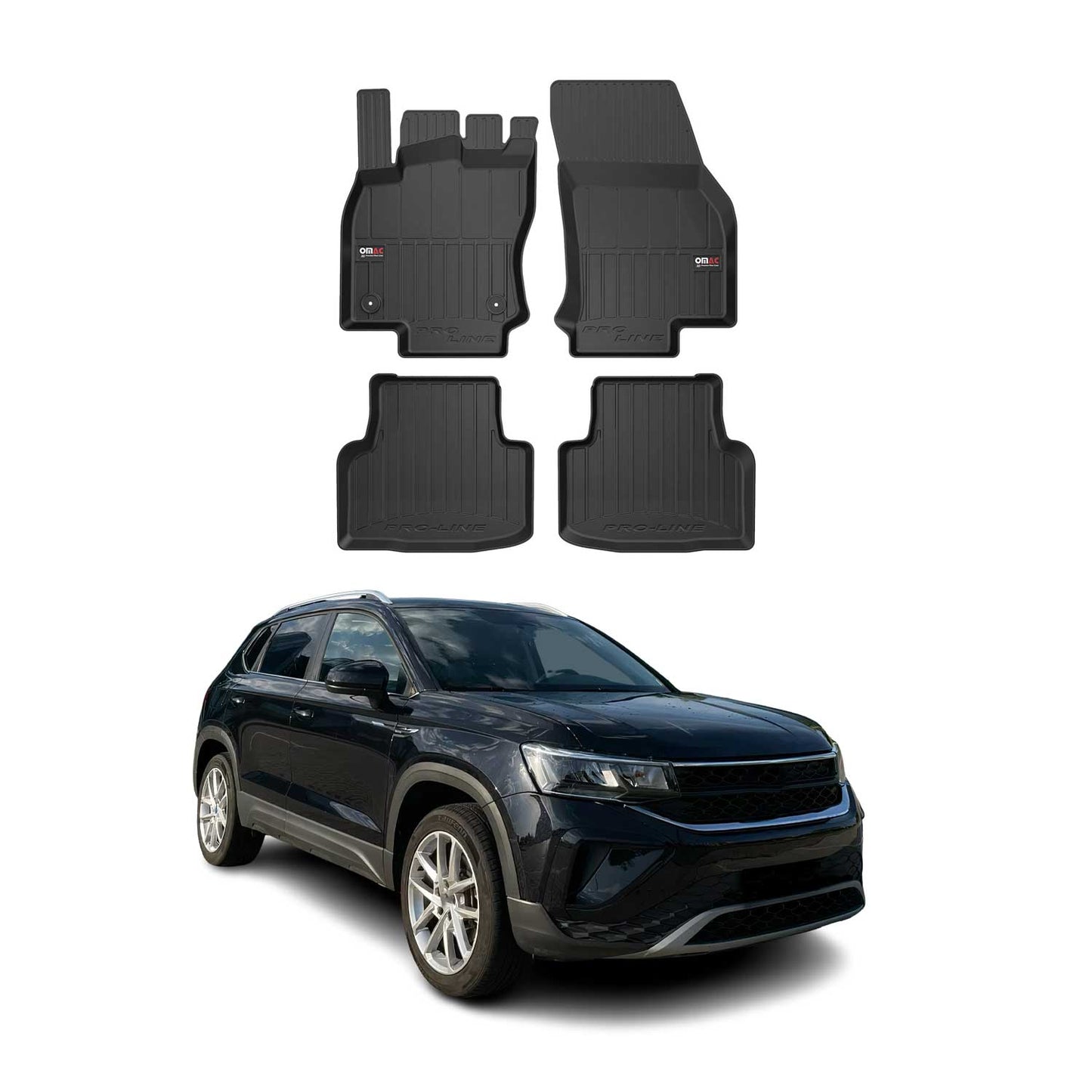 2021-2026 VW Taos Premium Floor Mats Liners Full Set All Weather Heavy Duty