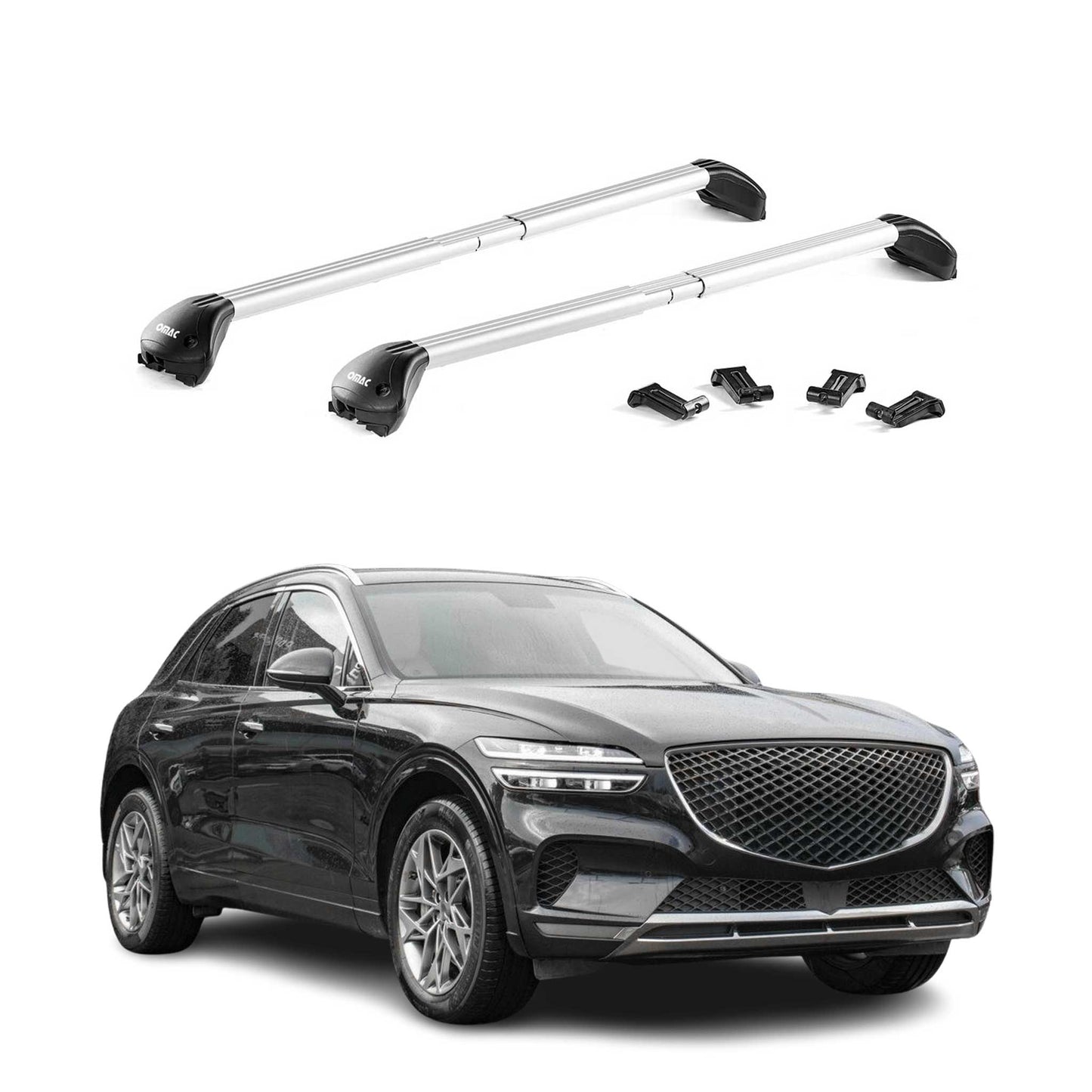 2022-2026 Genesis GV70 Roof Rack Cross Bars Black Carrier 2 Pcs
