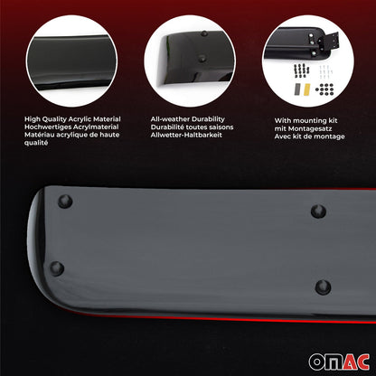 2015-2026 Ford Transit Front Windshield Sun Visor 1 Pc Smoke
