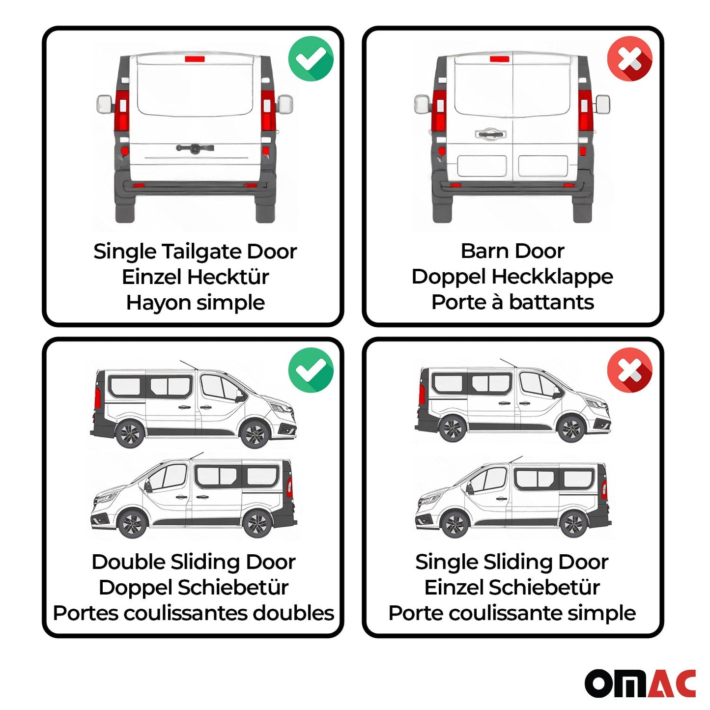 1992-2003 VW Eurovan Side Curtain Behind The Driver 1x Sliding Door 1x Barn Door
