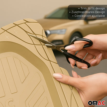Cadillac Heavy Duty Trim to fit Floor Mats Liner Tan All Weather 4Pcs
