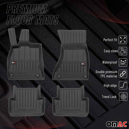 2010-2016 Audi A4 B8 Sedan Wagon Allroad Premium Floor Mats Liners Full Set All Weather Heavy Duty