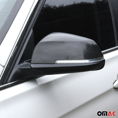 2012-2019 BMW 3 Series F30 F31 F34 Side Mirror Cover Caps Carbon Fiber Black 2Pcs