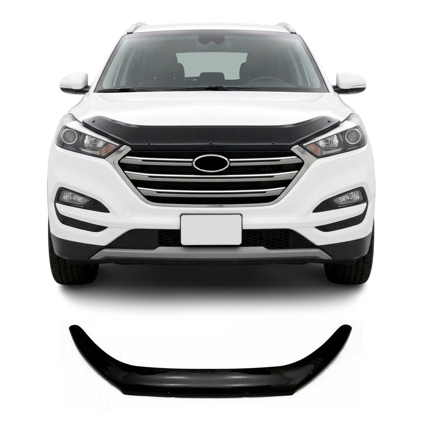2016-2018 Hyundai Tucson Front Bug Shield Hood Deflector 1 Pc Smoke