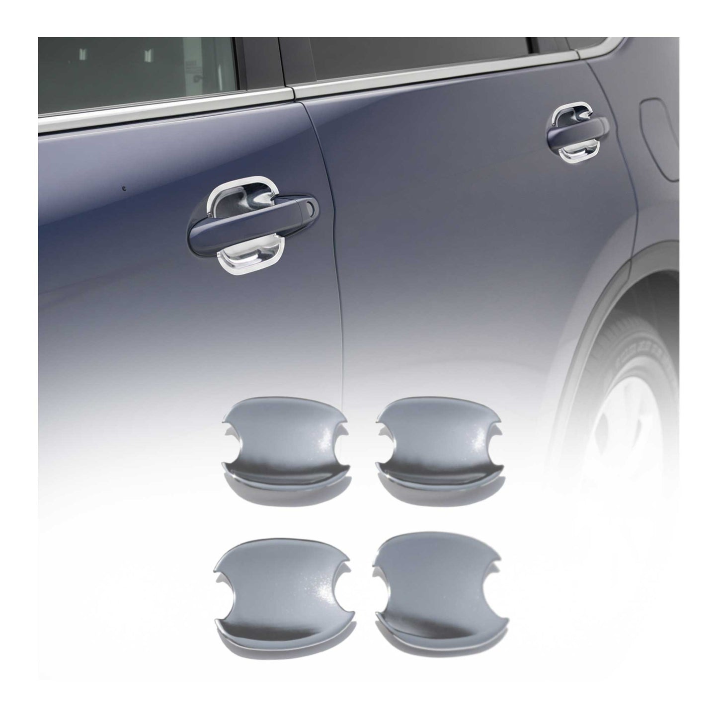 2012-2016 Honda CR-V Car Door Handle Bowl Cover Protector Silver Chrome 4Pcs