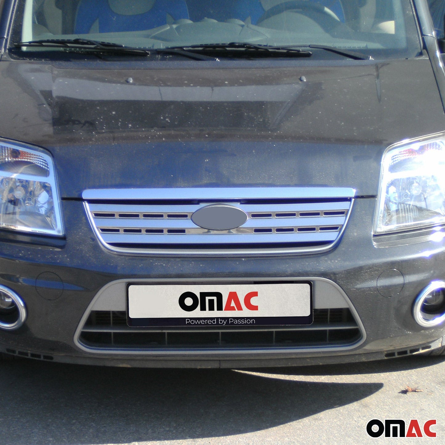 2010-2013 Ford Transit Connect Front Bumper Grill Trim Molding Stainless Steel 2Pcs